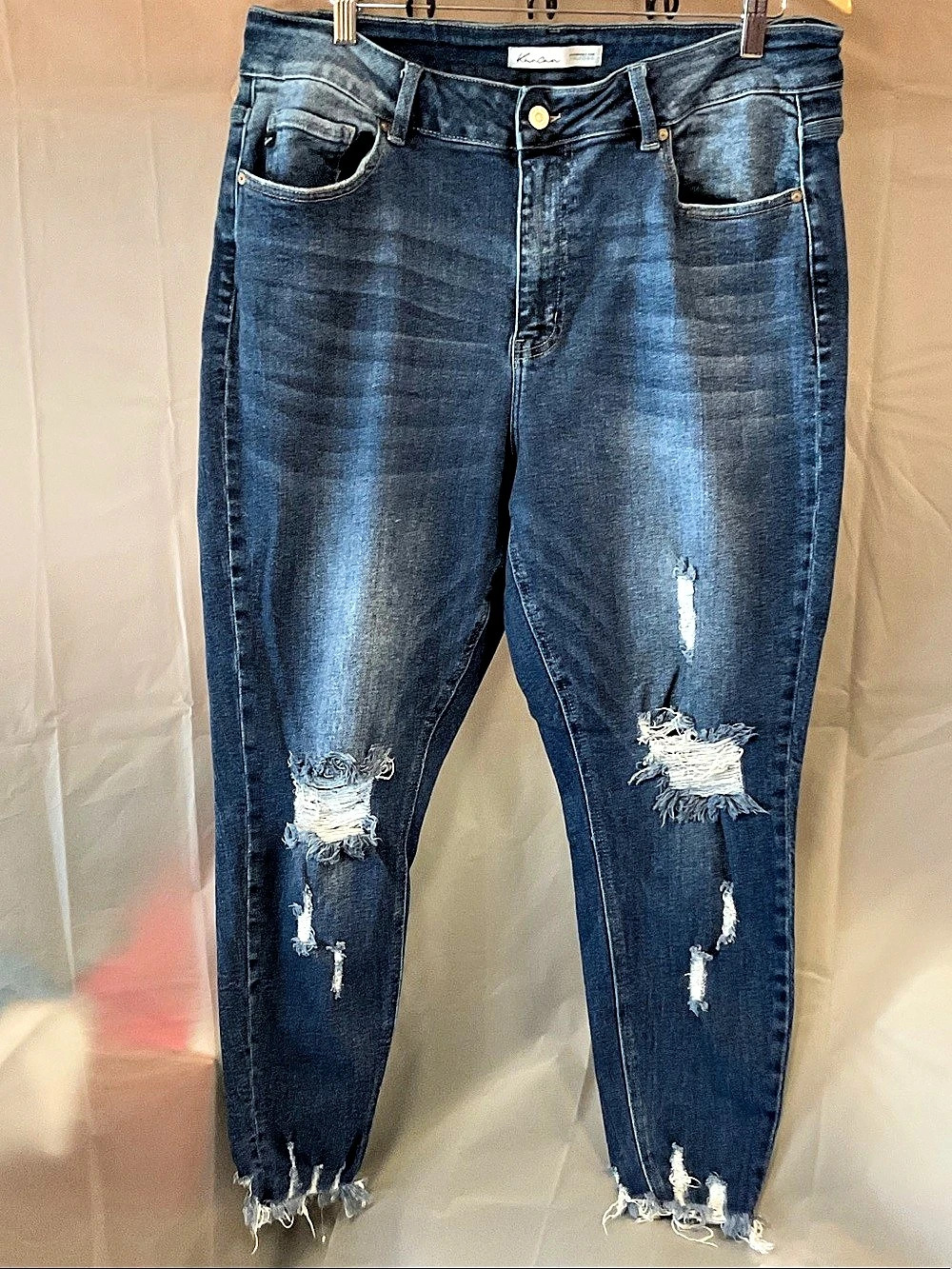 Kan can Distressed Skinny Jeans in Blue
